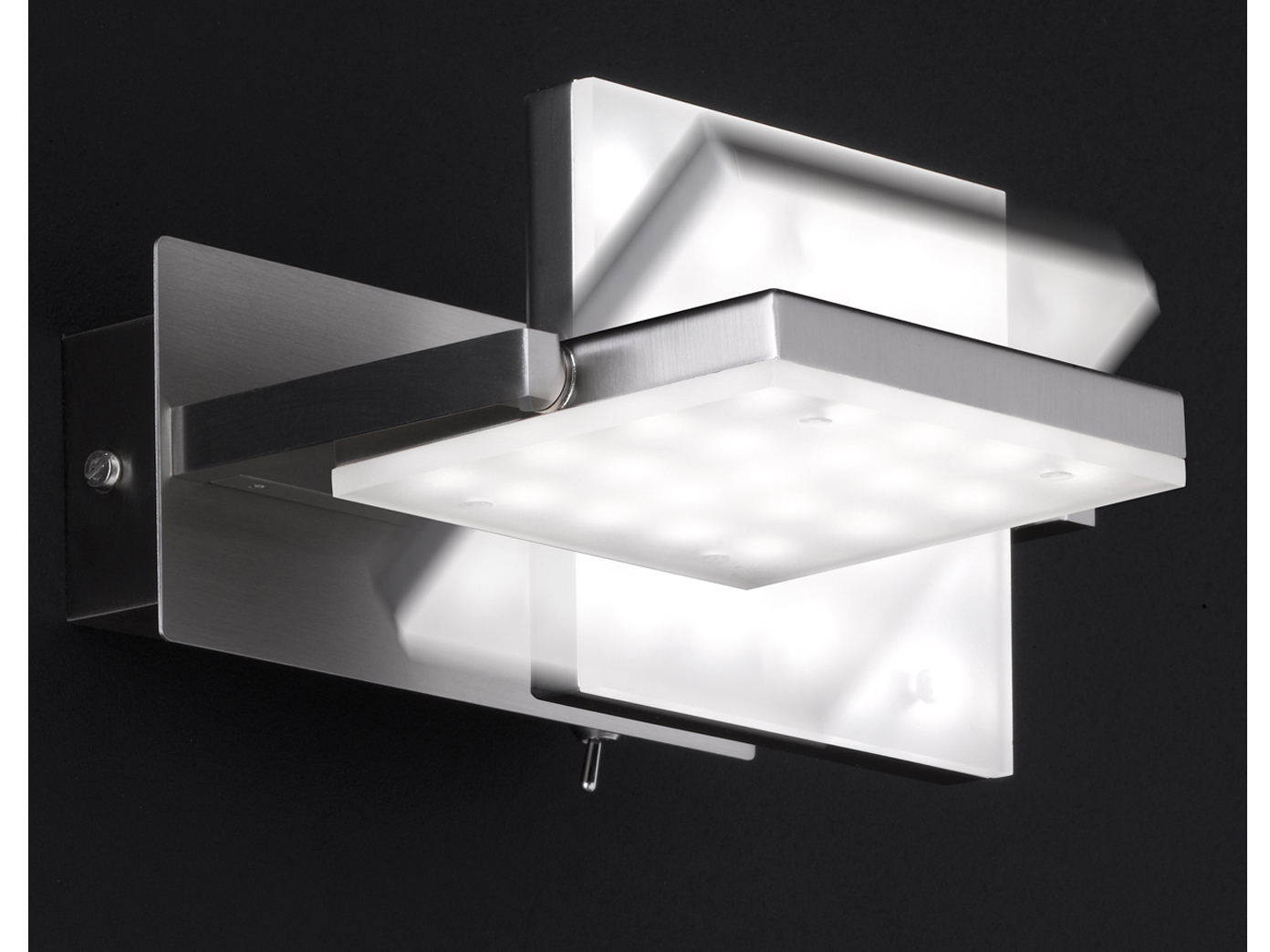 LED Wandleuchte Wandlampe MILL Nickel matt Acryl weiß matt Breite 15 cm