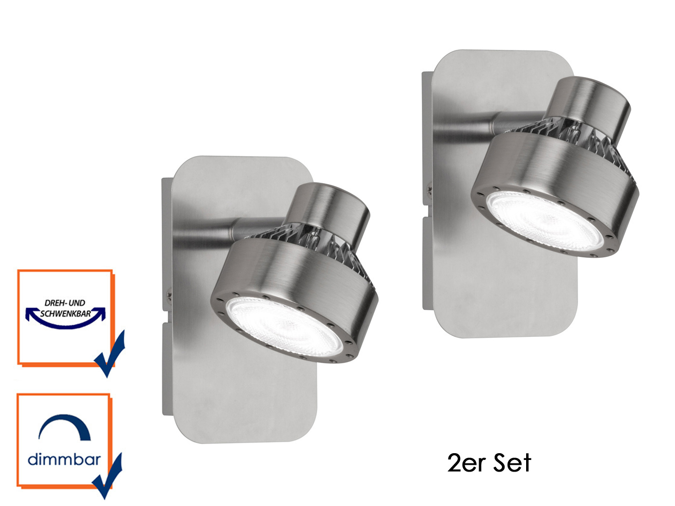 dimmbar Wandspot LED Spot Spot schwenkbar 2er Set LED Wandlampe LOCAL