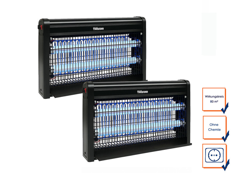 2er SET Insektenvernichter mit UV Lampen 12 Watt, Wirkungskreis 80qm
