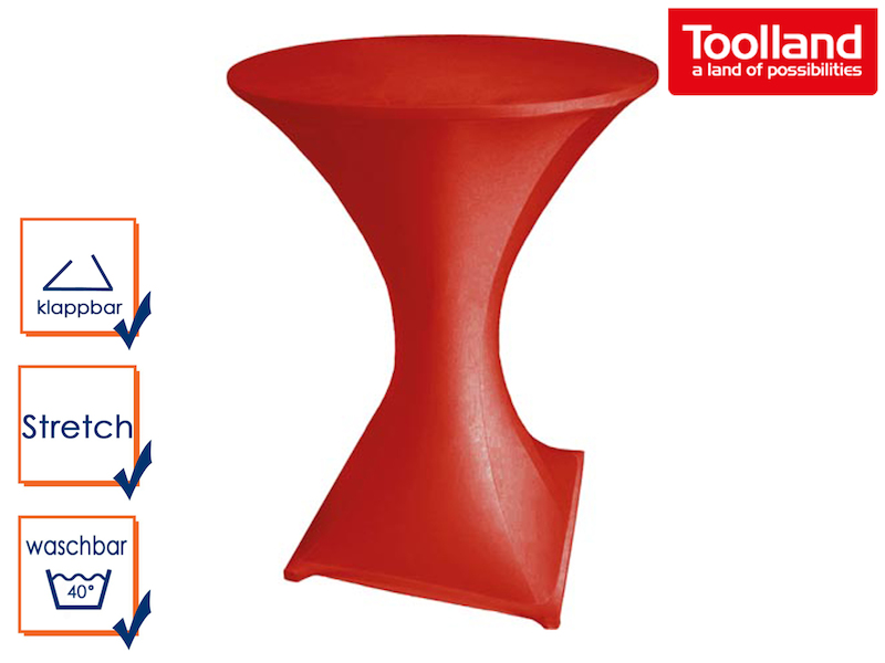 Vellemann Stehtisch rund mit Tischhusse rot - setpoint.de