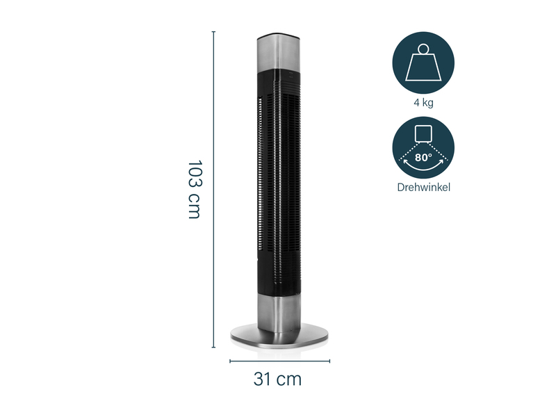 SMART Säulenventilator App gesteuert mit Timer & 3 Stufen 50 Watt