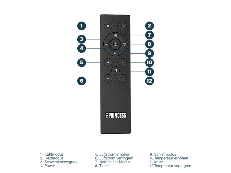 2in1 Turmventilator & Heizlüfter App steuerbar, H102cm - 2000 Watt