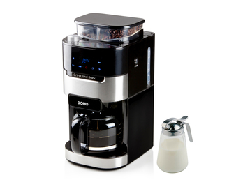SET: Kaffeemaschine mit Mahlwerk für Bohnen & Permanentfilter + Milchkännchen SET: Kaffeemaschine mit Mahlwerk für Bohnen & Permanentfilter + Milchkännchen