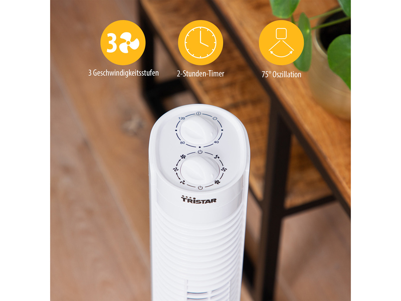 Turmventilator 2er SET mit Timer oszillierend 3 Stufen, 73cm hoch