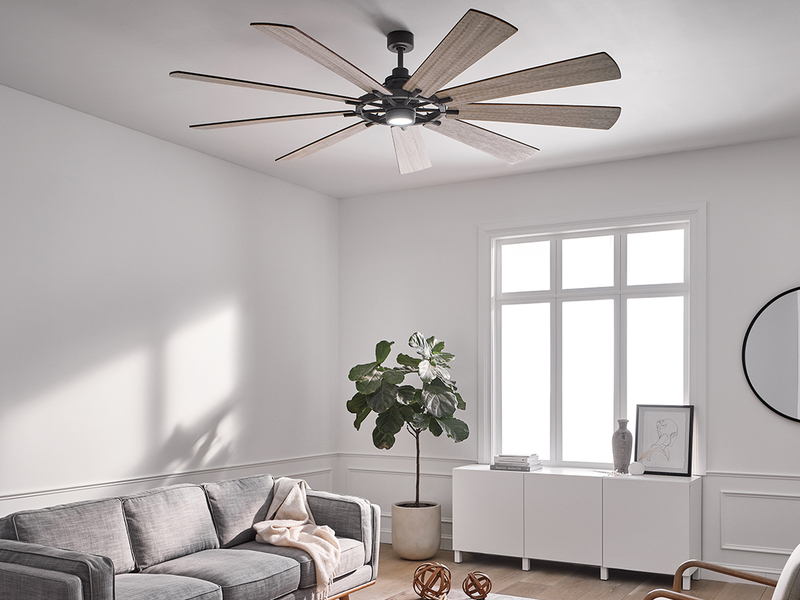 XXL Deckenventilator GENTRY mit Licht & wendbaren Flügeln in 2 Dekoren, Ø 216cm