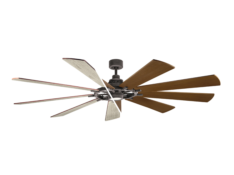 XXL Deckenventilator GENTRY mit Licht & wendbaren Flügeln in 2 Dekoren, Ø 216cm