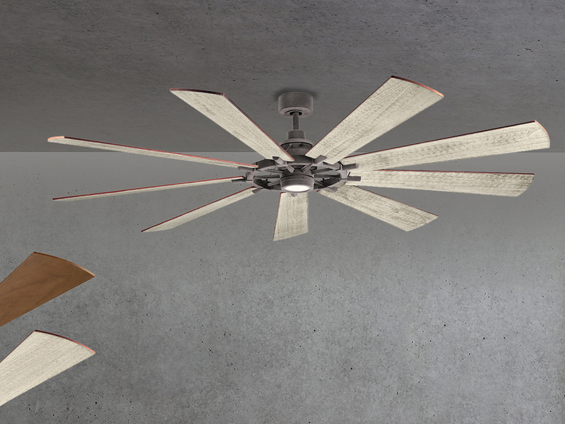 XXL Deckenventilator GENTRY mit Licht & wendbaren Flügeln in 2 Dekoren, Ø 216cm