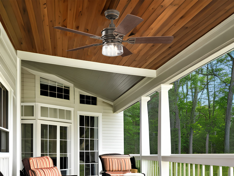 Deckenventilator LYNDON mit Licht & Fernbedienung, Feuchtraumgeeignet, Ø 132cm
