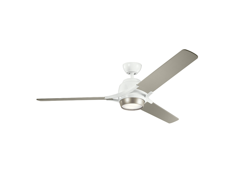 Deckenventilator ZEUS mit Licht und Fernbedienung, Weiß-Silber, Ø 152cm