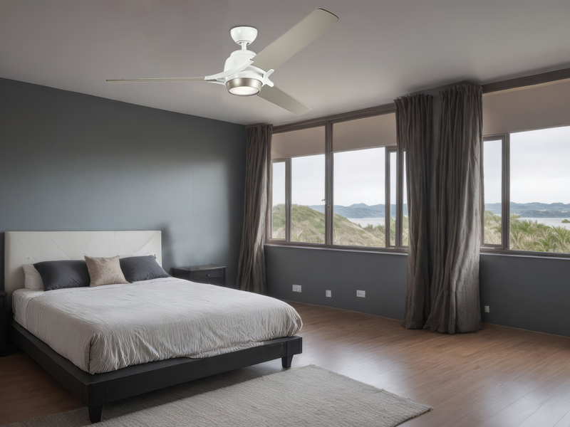 Deckenventilator ZEUS mit Licht und Fernbedienung, Weiß-Silber, Ø 152cm