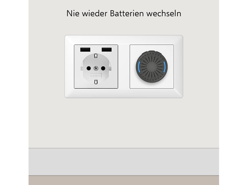 Funk Türklingel-Set, 2 Plug-in-Empfänger, Funkklingel wetterfest, Schwarz