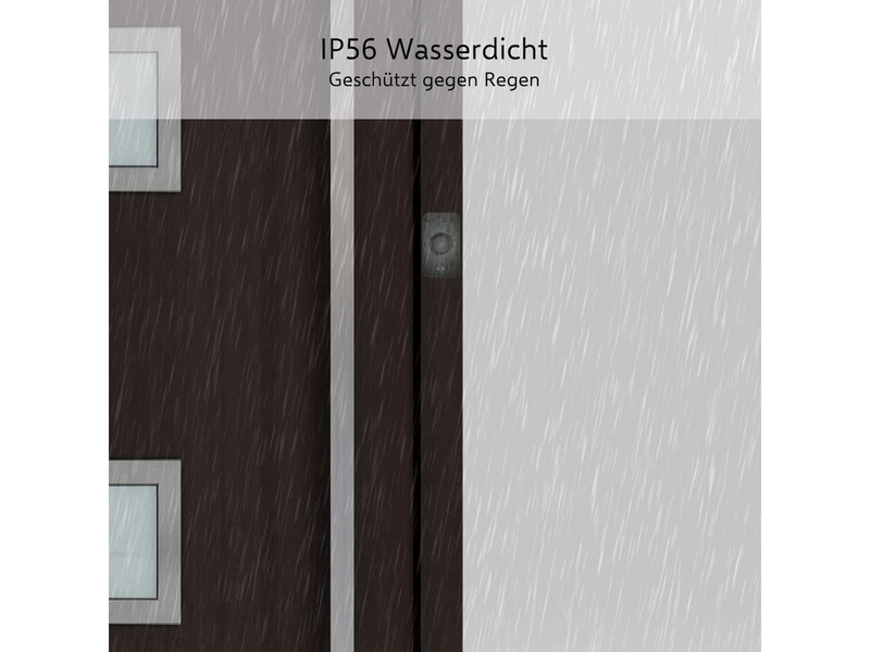 Funk Türklingel-Set, 2 Plug-in-Empfänger, Funkklingel wetterfest, Schwarz