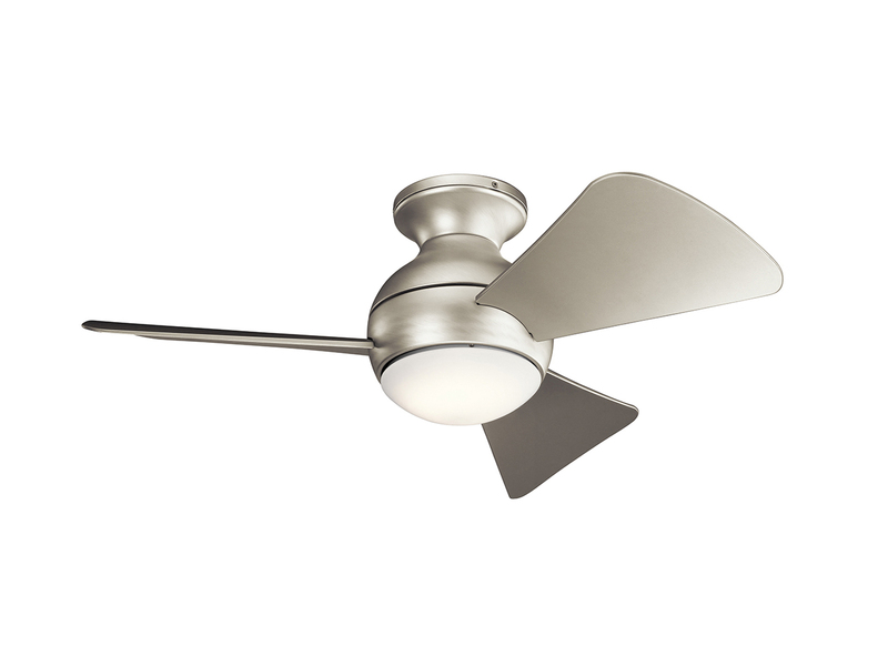 Kleiner Deckenventilator SOLA Silber, mit Licht - Feuchtraumgeeignet, Ø 86cm