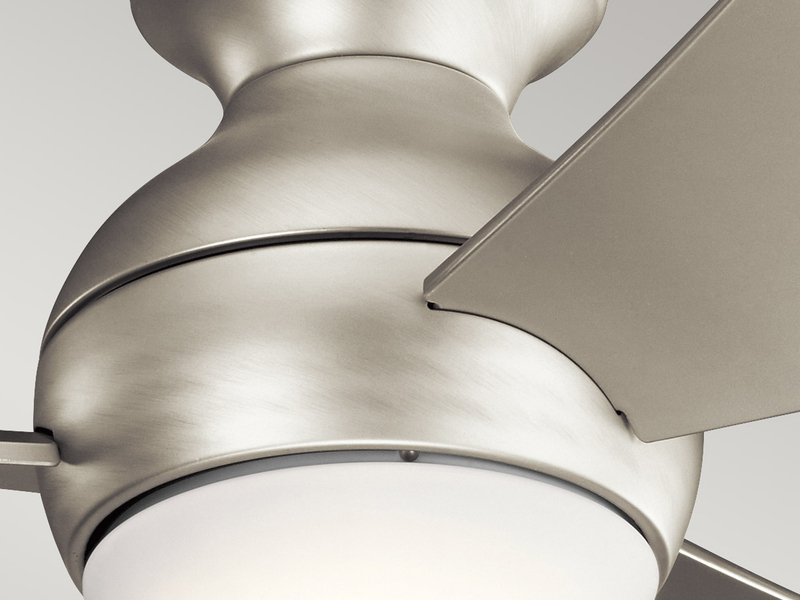 Kleiner Deckenventilator SOLA Silber, mit Licht - Feuchtraumgeeignet, Ø 86cm