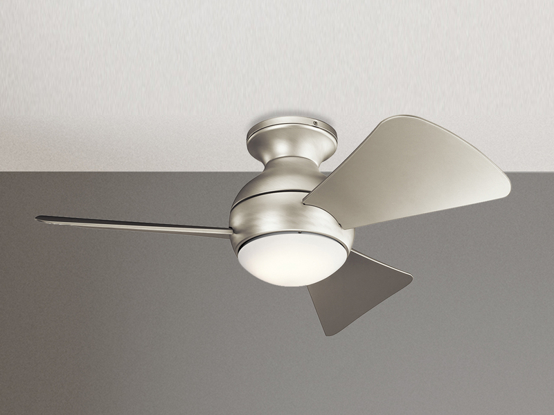 Kleiner Deckenventilator SOLA Silber, mit Licht - Feuchtraumgeeignet, Ø 86cm