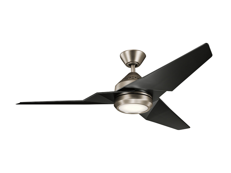 Deckenventilator JADE mit Licht und Fernbedienung, Schwarz-Silber, Ø 152cm