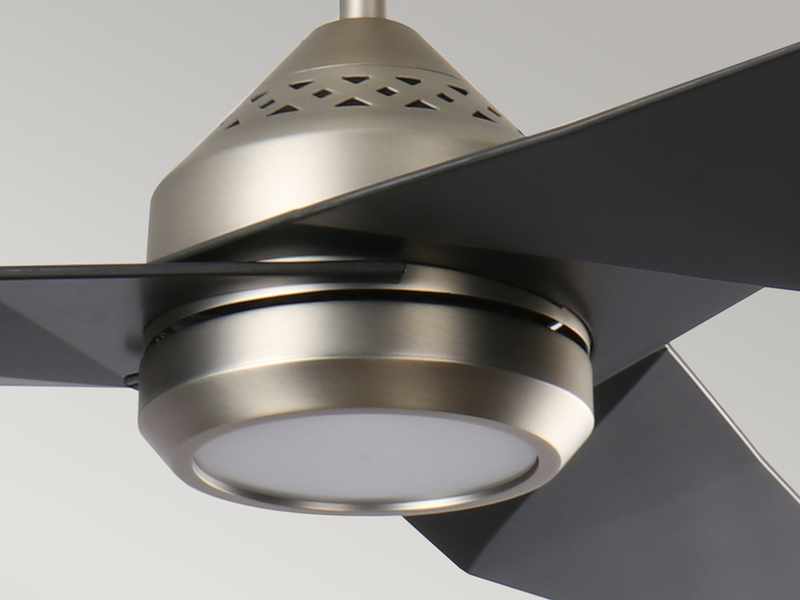 Deckenventilator JADE mit Licht und Fernbedienung, Schwarz-Silber, Ø 152cm