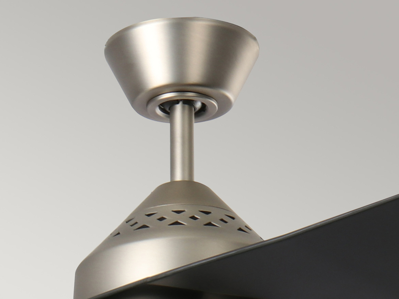 Deckenventilator JADE mit Licht und Fernbedienung, Schwarz-Silber, Ø 152cm