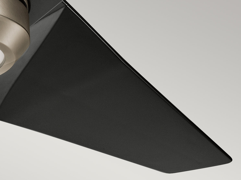 Deckenventilator JADE mit Licht und Fernbedienung, Schwarz-Silber, Ø 152cm