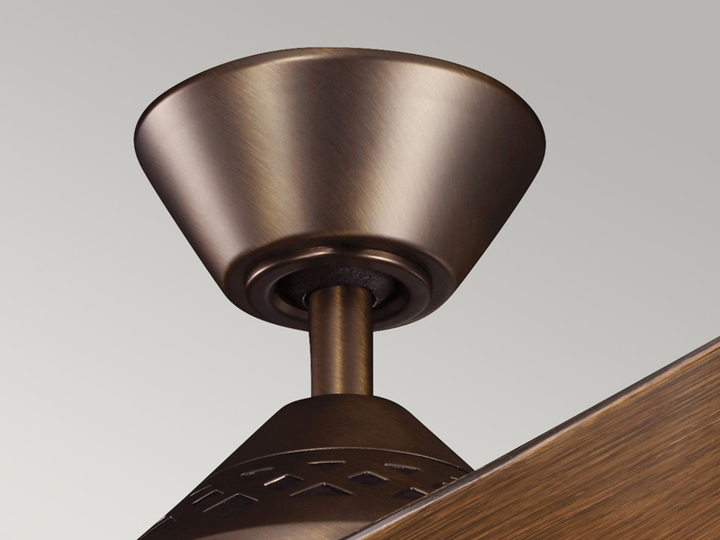 Deckenventilator JADE mit Licht und Fernbedienung, Bronze-Holzoptik, Ø 152cm