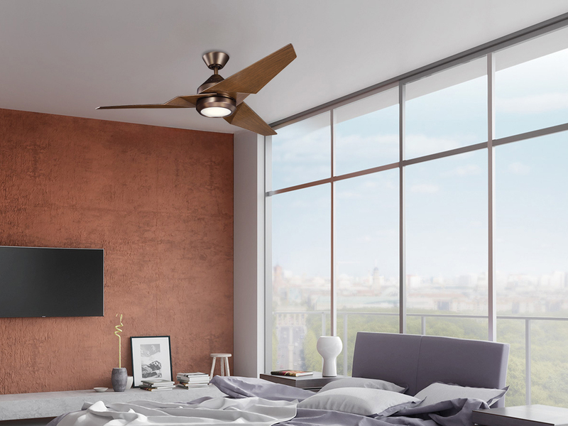 Deckenventilator JADE mit Licht und Fernbedienung, Bronze-Holzoptik, Ø 152cm