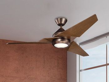 Deckenventilator JADE mit Licht und Fernbedienung, Bronze-Holzoptik, Ø 152cm
