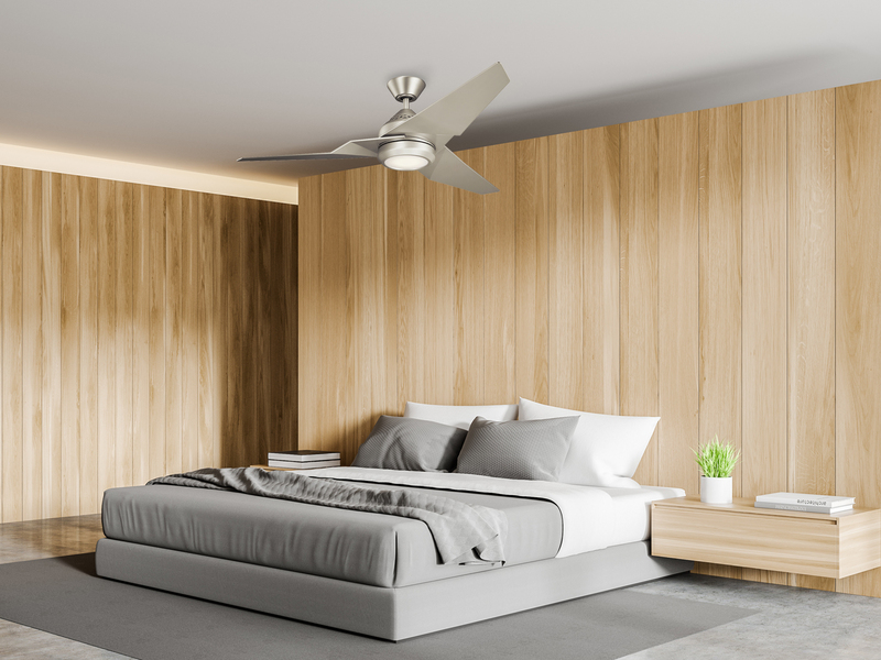 Deckenventilator JADE mit Licht und Fernbedienung, Silber matt, Ø 152cm