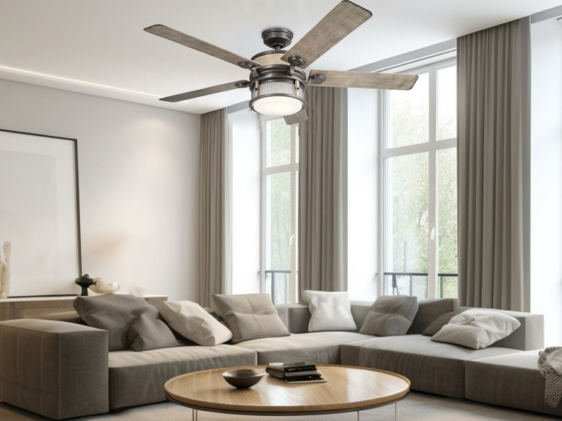 Deckenventilator mit Licht und Fernbedienung, Outdoor geeignet IP44, Ø 152cm