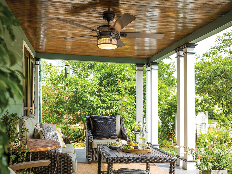Deckenventilator mit Licht und Fernbedienung, Outdoor geeignet IP44, Ø 152cm