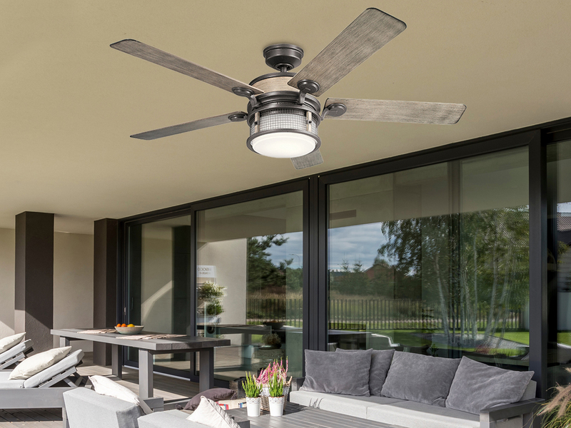 Deckenventilator mit Licht und Fernbedienung, Outdoor geeignet IP44, Ø 152cm