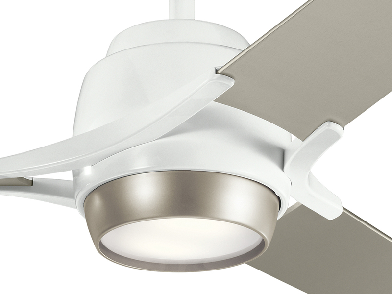 Deckenventilator mit Licht und Fernbedienung, Weiß-Silber, Ø 152cm