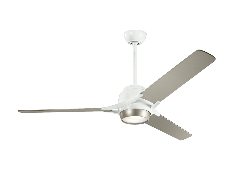 Deckenventilator mit Licht und Fernbedienung, Weiß-Silber, Ø 152cm