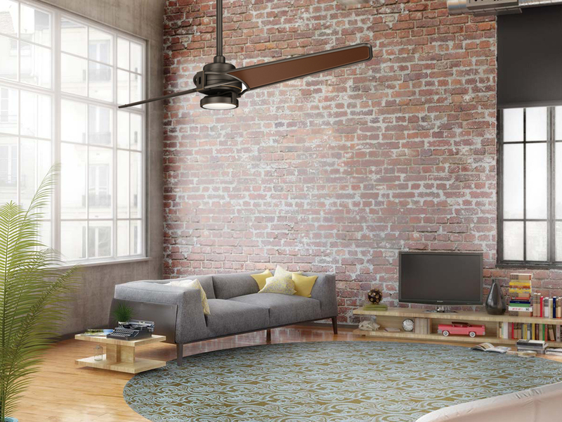 Deckenventilator mit LED Licht und Fernbedienung, Bronzefarbig, Ø 142cm