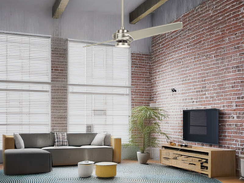 Deckenventilator mit LED Licht und Fernbedienung, Silber, Ø 142cm