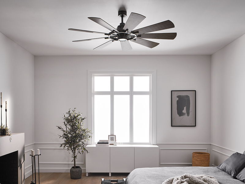 Deckenventilator mit Licht & wendbaren Flügeln in 2 Dekoren, Ø 165cm