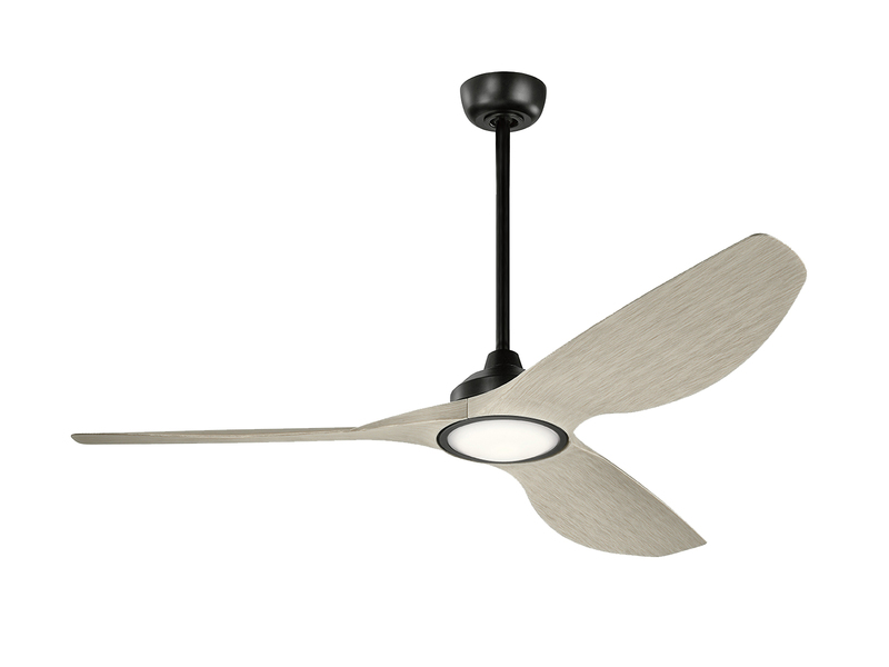 Deckenventilator mit LED Licht - Flügel in Holzoptik Weiß, Ø 165cm