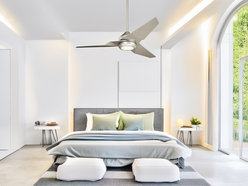 Deckenventilator mit Licht und Fernbedienung, Silber matt, Ø 152cm