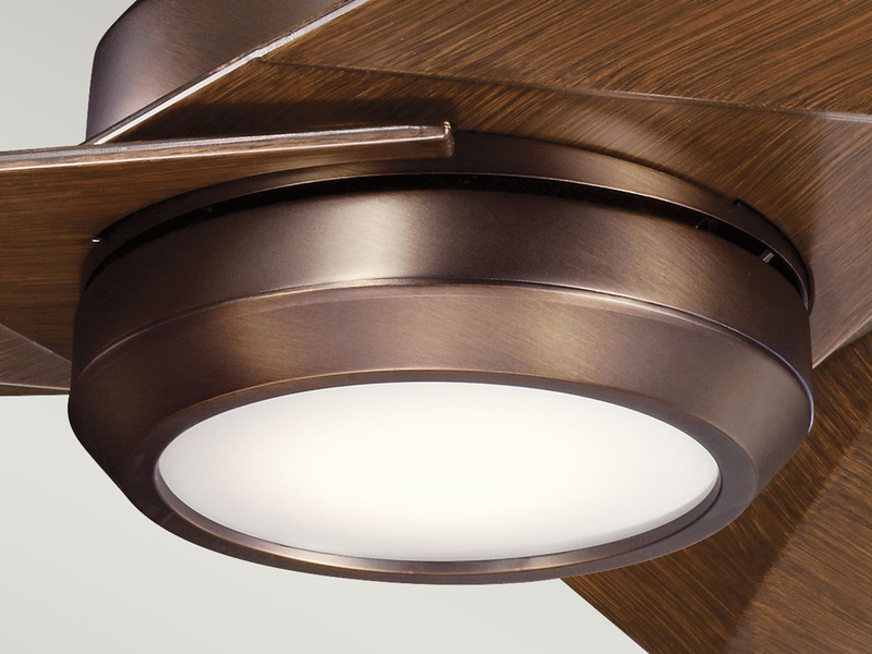 Deckenventilator mit Licht und Fernbedienung, Bronze-Holzoptik, Ø 152cm