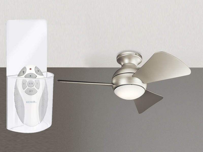 Kleiner Deckenventilator Silber, mit Licht - Feuchtraumgeeignet, Ø 86cm