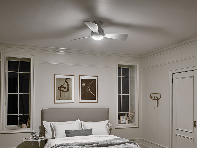 Kleiner Deckenventilator Weiß, mit Licht - Feuchtraumgeeignet, Ø 86cm