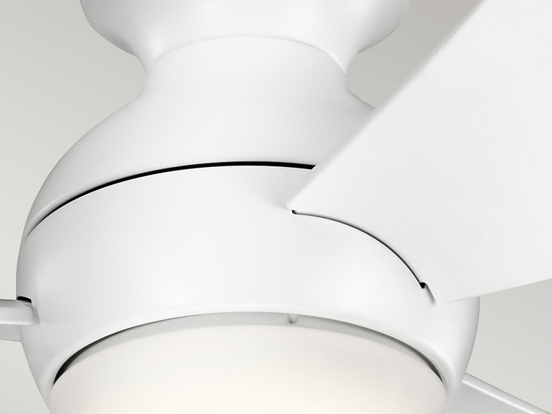 Kleiner Deckenventilator Weiß, mit Licht - Feuchtraumgeeignet, Ø 86cm