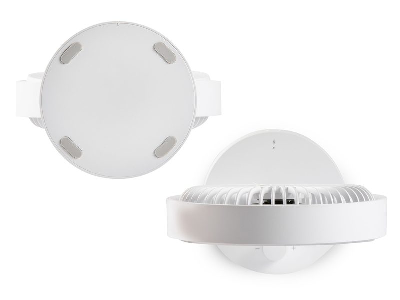 Mini Tischventilator mit Akku, tragbarer USB Camping Ventilator leise, Höhe 24cm