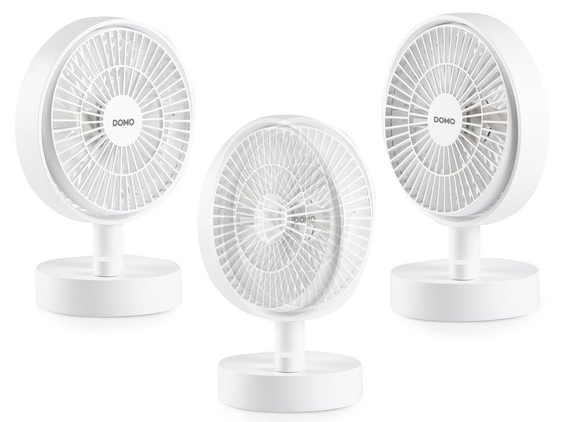 Mini Tischventilator mit Akku, tragbarer USB Camping Ventilator leise, Höhe 24cm