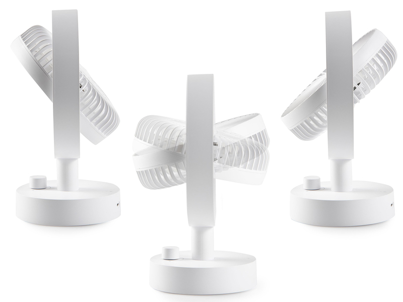 Mini Tischventilator mit Akku, tragbarer USB Camping Ventilator leise, Höhe 24cm