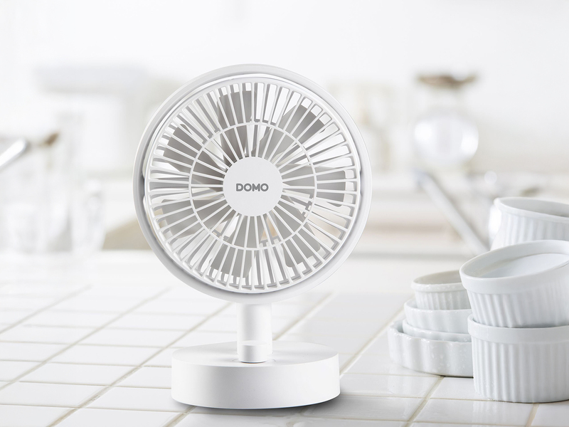 Mini Tischventilator mit Akku, tragbarer USB Camping Ventilator leise, Höhe 24cm