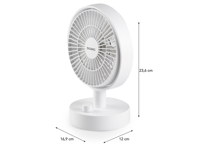 Mini Tischventilator mit Akku, tragbarer USB Camping Ventilator leise, Höhe 24cm