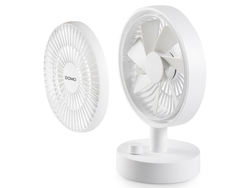 Mini Tischventilator mit Akku, tragbarer USB Camping Ventilator leise, Höhe 24cm
