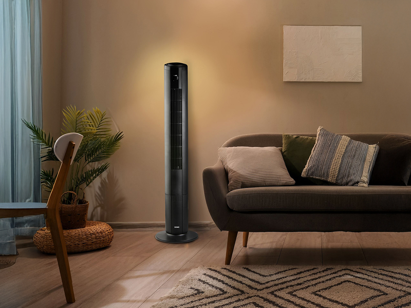 Säulenventilator mit Timer, Fernbedienung und Licht, Oszillation, Höhe 105,5cm