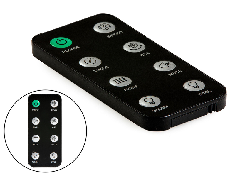 Säulenventilator mit Timer, Fernbedienung und Licht, Oszillation, Höhe 105,5cm