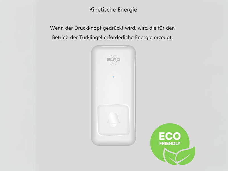 Funk Türklingel-Set für die Steckdose mit kinetischem Türtaster, Weiß